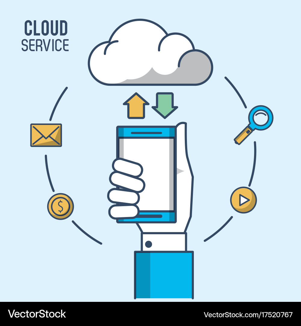 Cloud computing service vector image