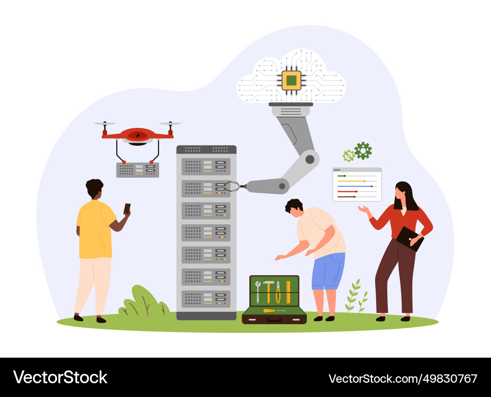 Cloud infrastructure for digital data storage Cloud infrastructure for digital data storage vector image