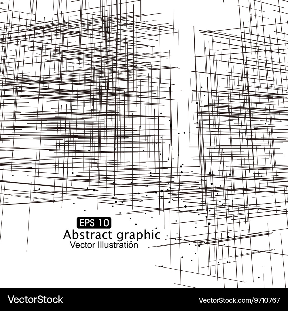 Dot and line composition abstract graphics vector image