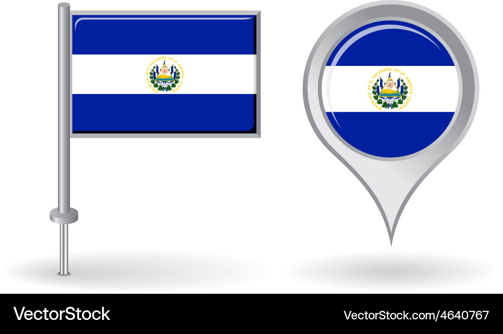 El Salvador Flag & Map Pointer vector image