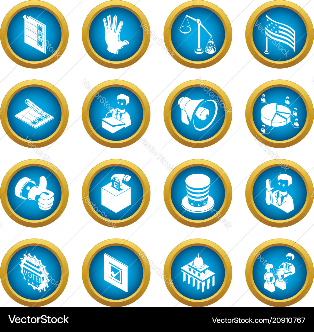 Election voting icons set simple style Election voting icons set simple style Vector Image