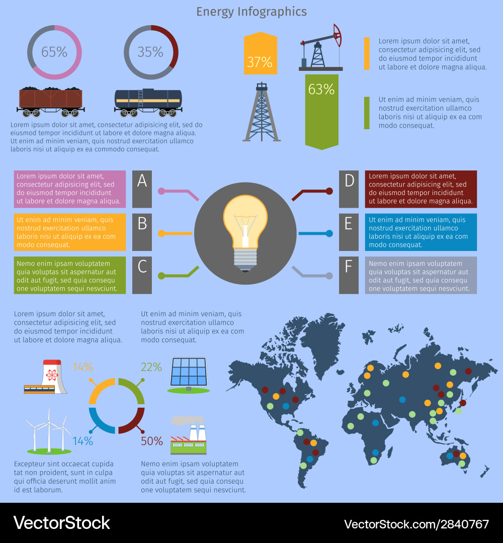 Energy infographics set vector image