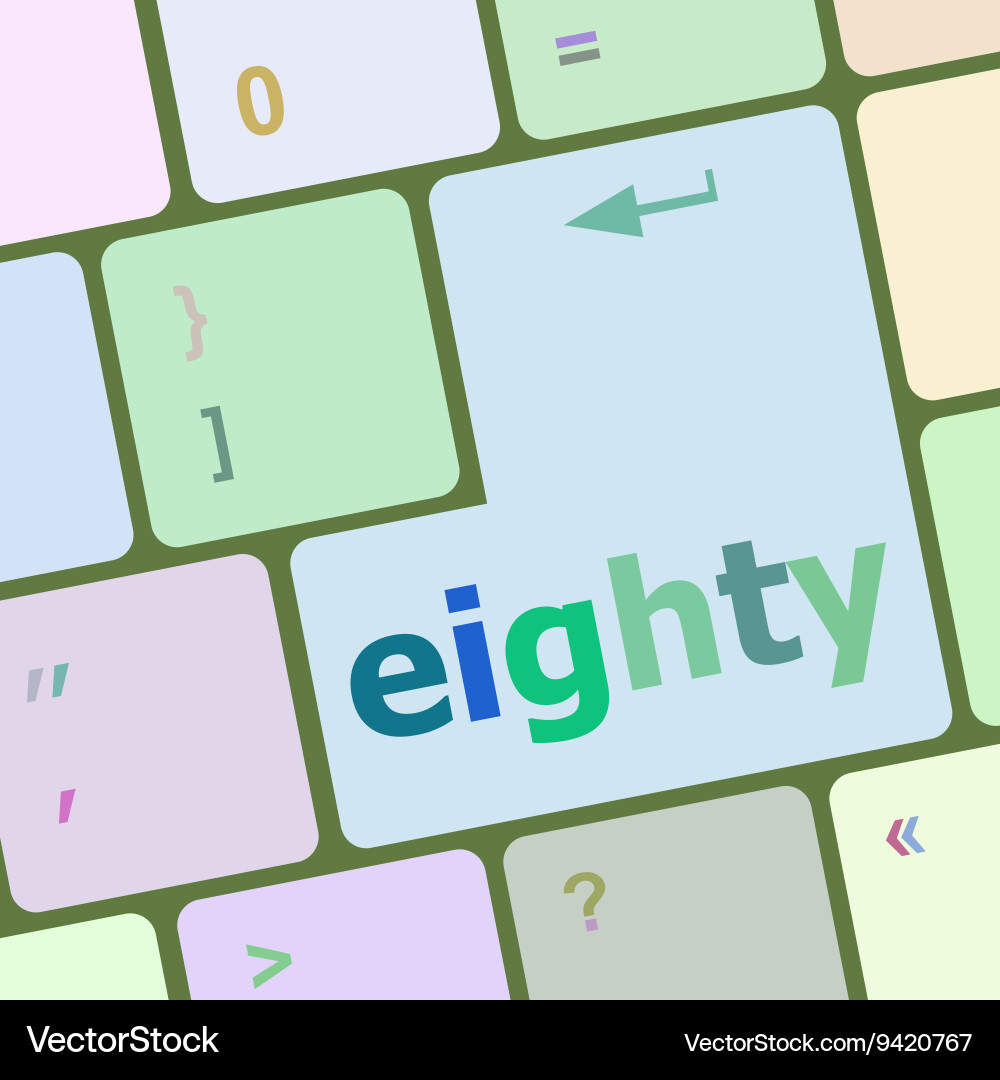 Enter keyboard key with eighty button vector image