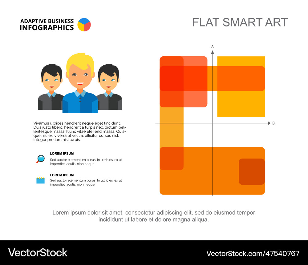 Four side matrix graph presentation Four side matrix graph presentation vector image