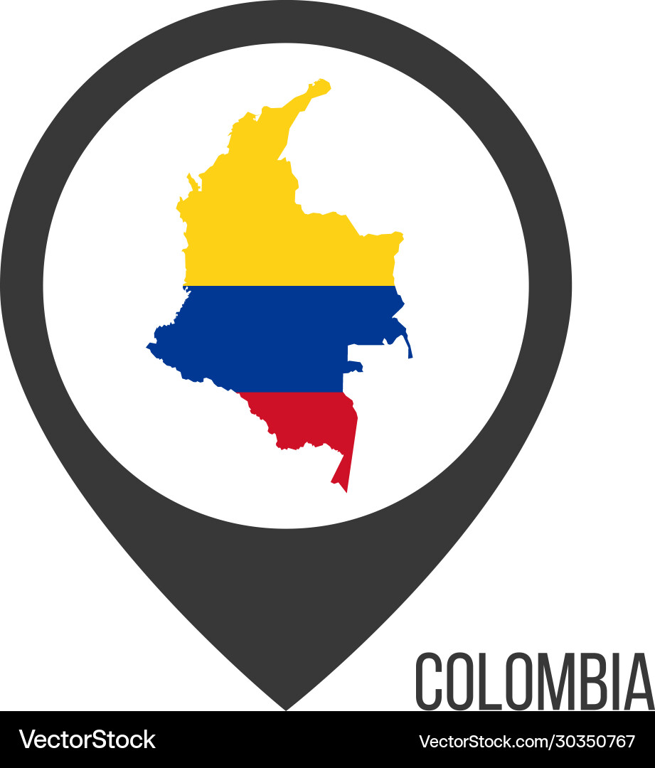 Map pointers with contry colombia flag Map pointers with contry colombia flag vector image