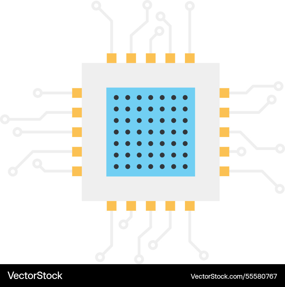 Microchip flat web icon concept vector image