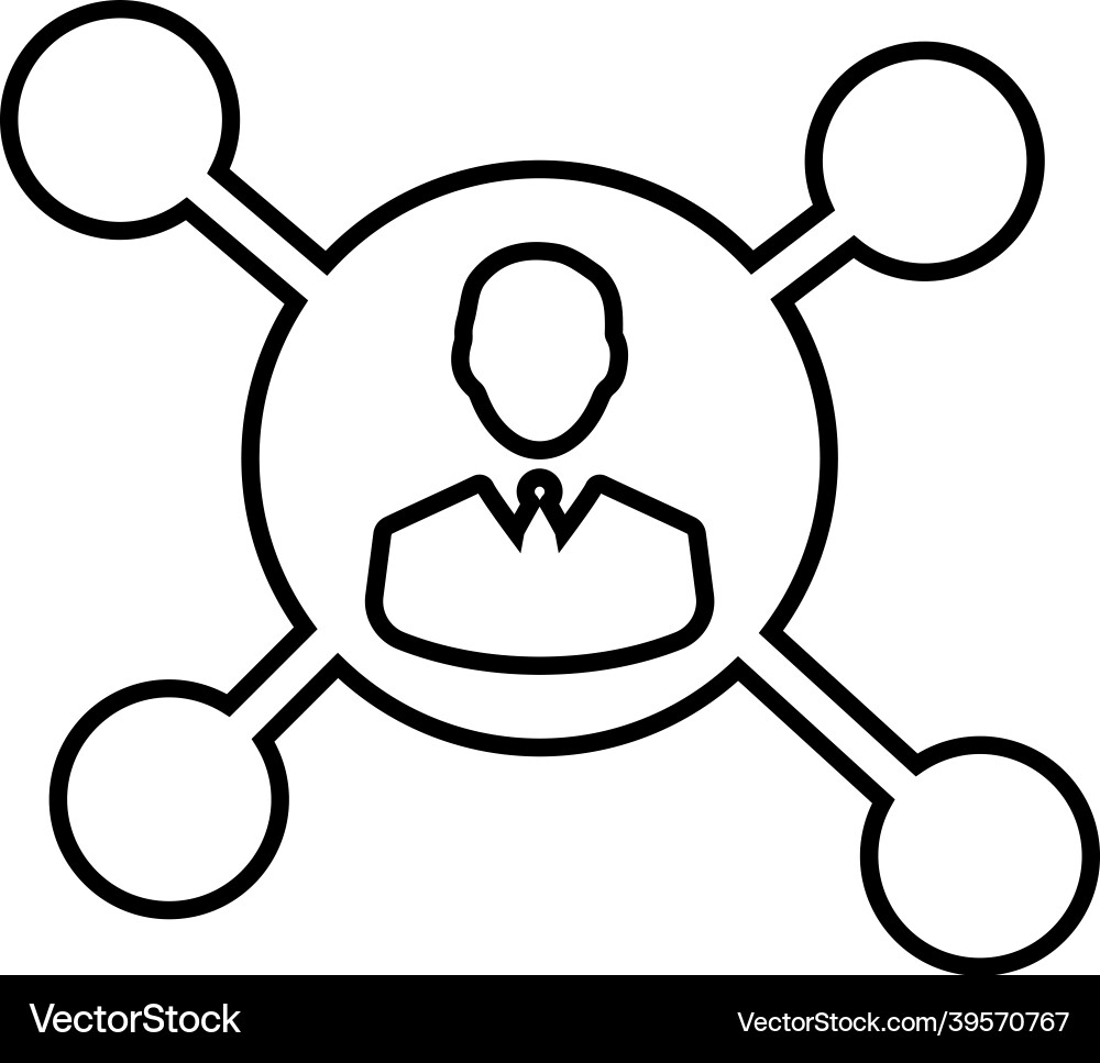 Network complex connection line icon outline vector image