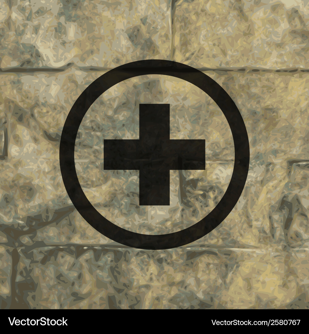 Plus flat modern web button and space for your Vector Image