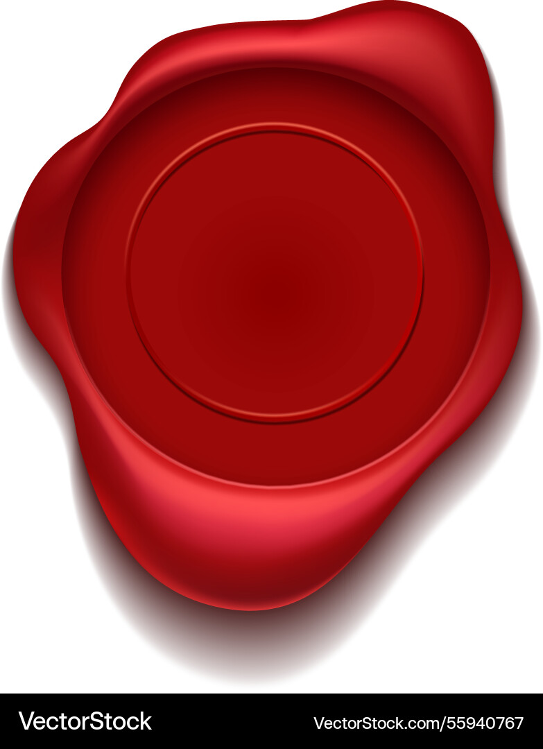 Red wax seal with empty space for text Red wax seal with empty space for text vector image