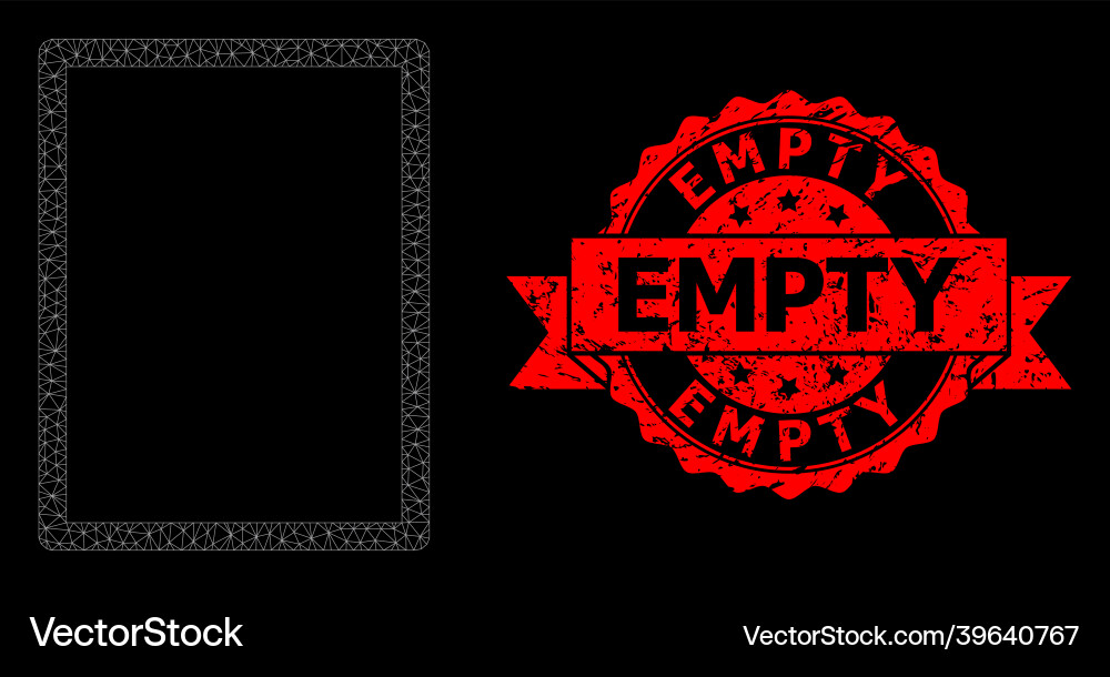 Rubber empty stamp and polygonal net page Rubber empty stamp and polygonal net page vector image