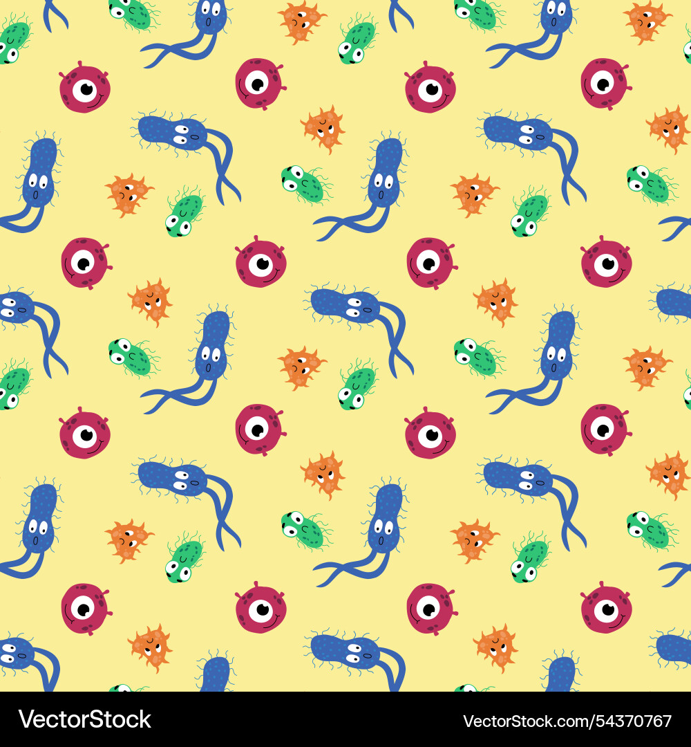 Seamless pattern with bacteria Seamless pattern with bacteria vector image