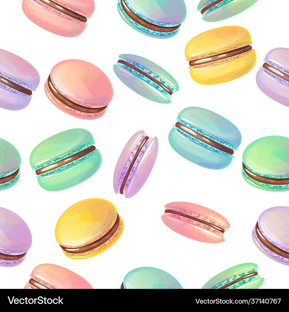 Seamless pattern with traditional french desserts Seamless pattern with traditional french desserts vector image