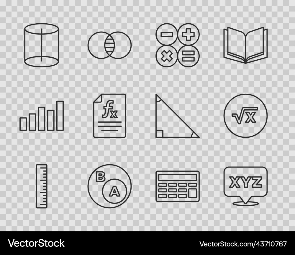 Set line ruler xyz coordinate system calculator Set line ruler xyz coordinate system calculator vector image