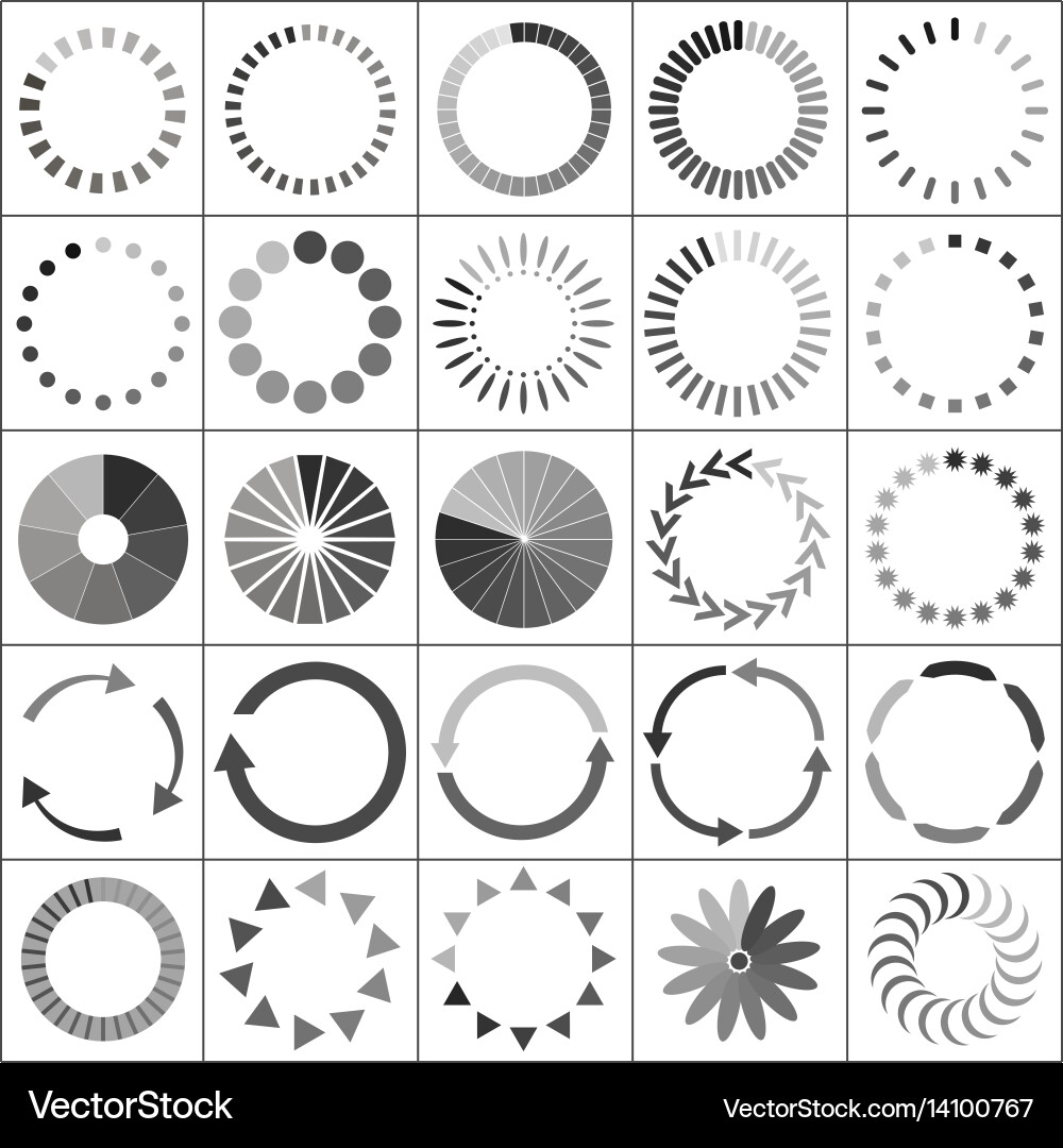 Set of loading status icons Vector Image