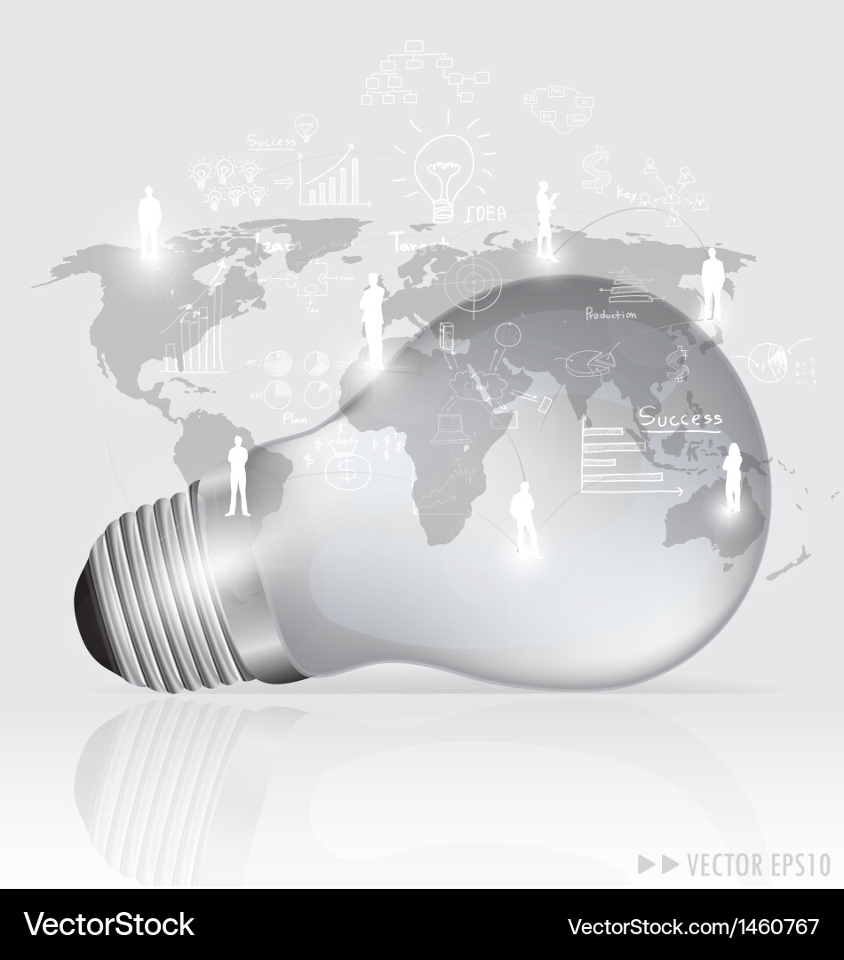 Social Networking Lightbulb Concept Vector Image