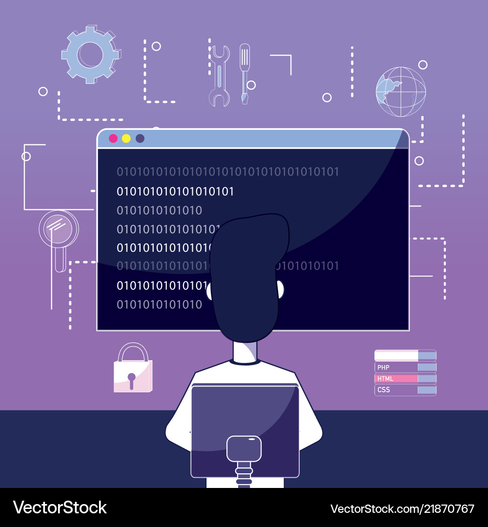 Software programmer cartoon vector image