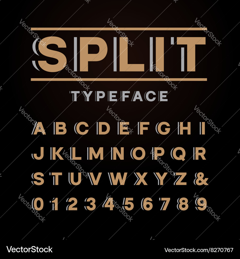 Split Font Effect – Bold Typography vector image