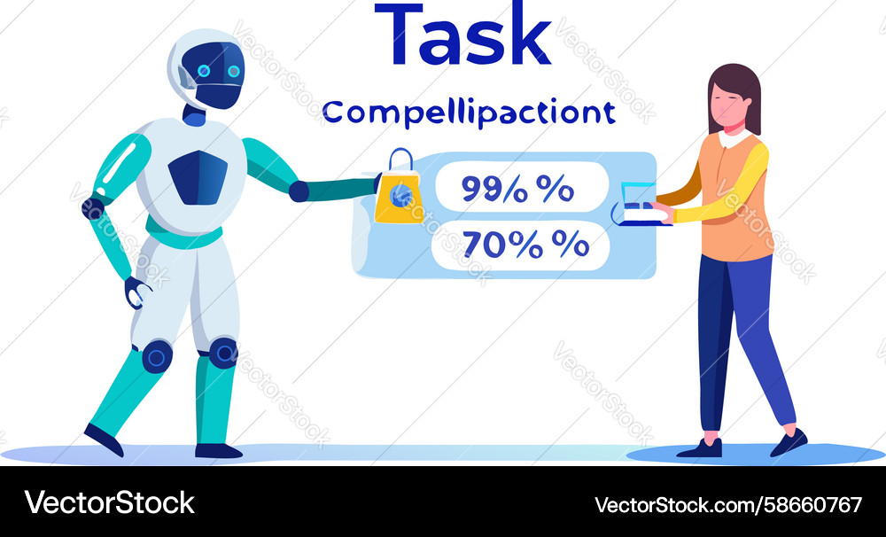 Task automation and completion by a robot design Vector Image