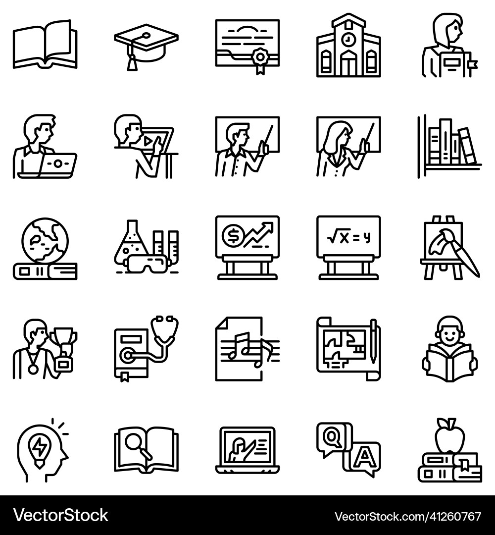 University outline or line icon set University outline or line icon set vector image