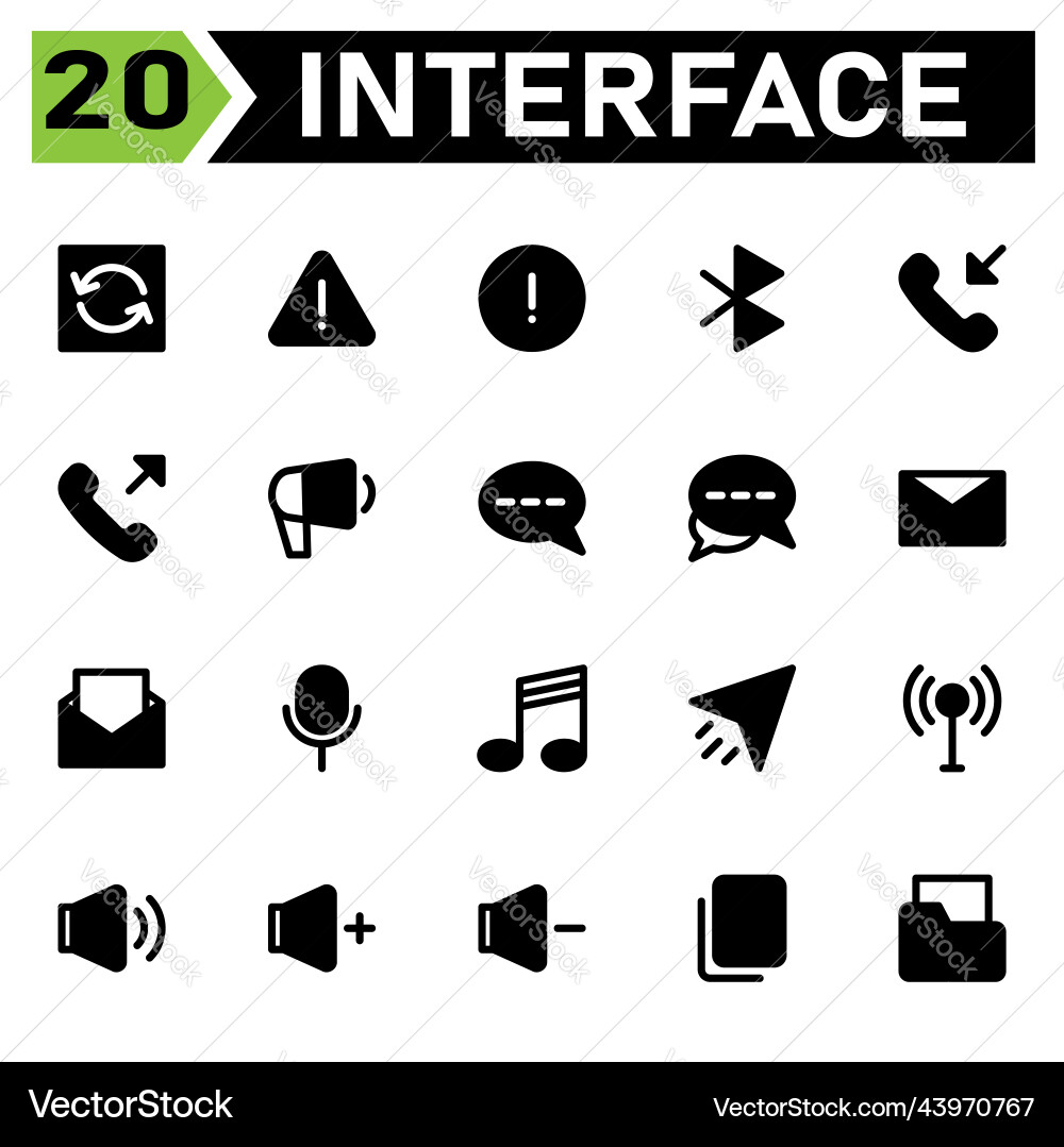 User interface icon set include update rotate vector image
