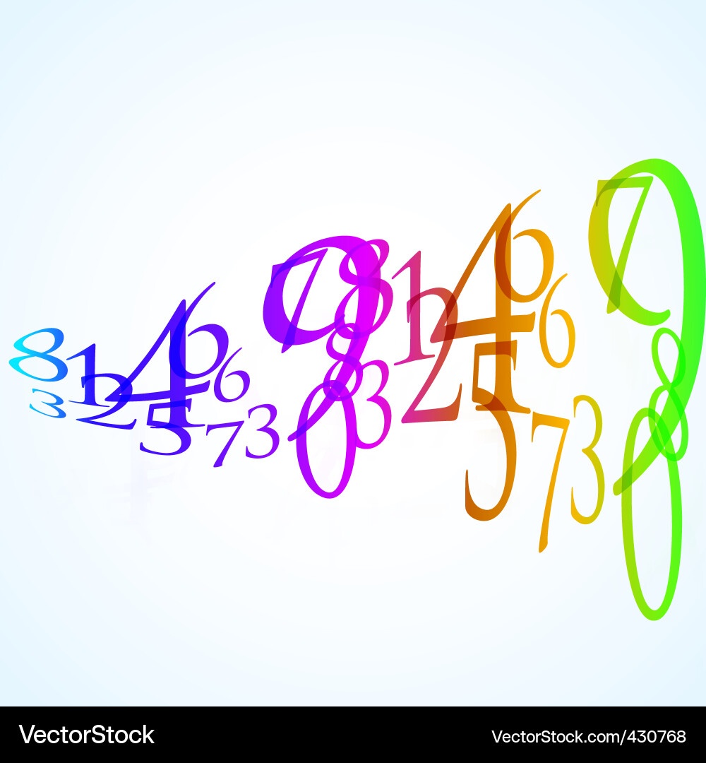 Abstract color number background vector image