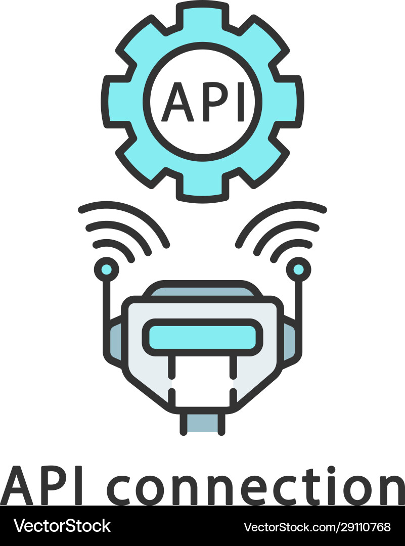 Api-Verbindung Farbsymbol Anwendung Programmierung Api-Verbindung Farbsymbol Anwendung Programmierung vektorbild