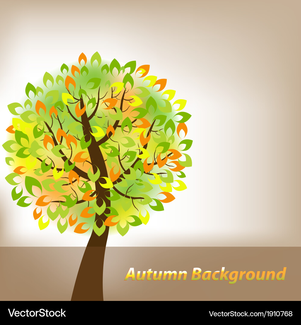 Autumn background with tree vector image