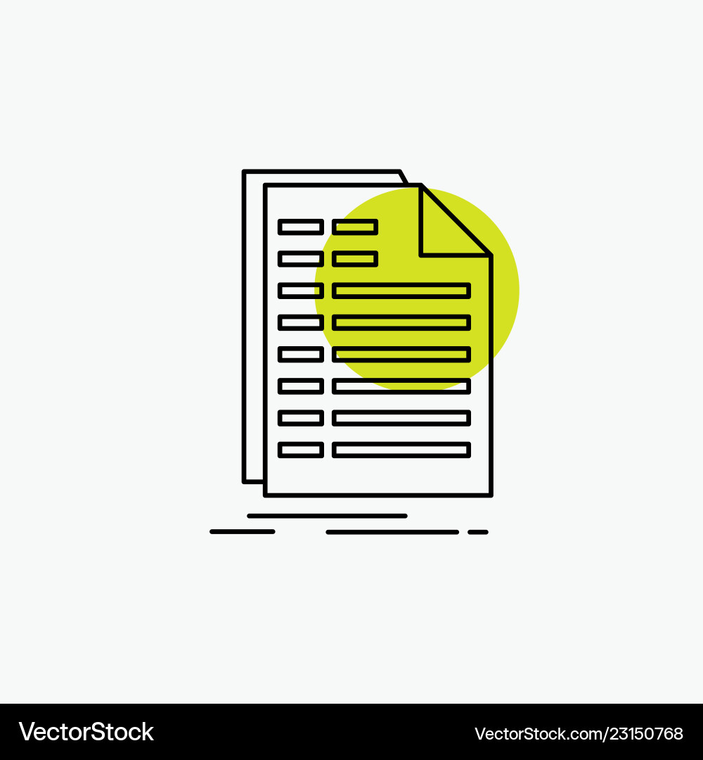 Bill excel file invoice statement line icon vector image