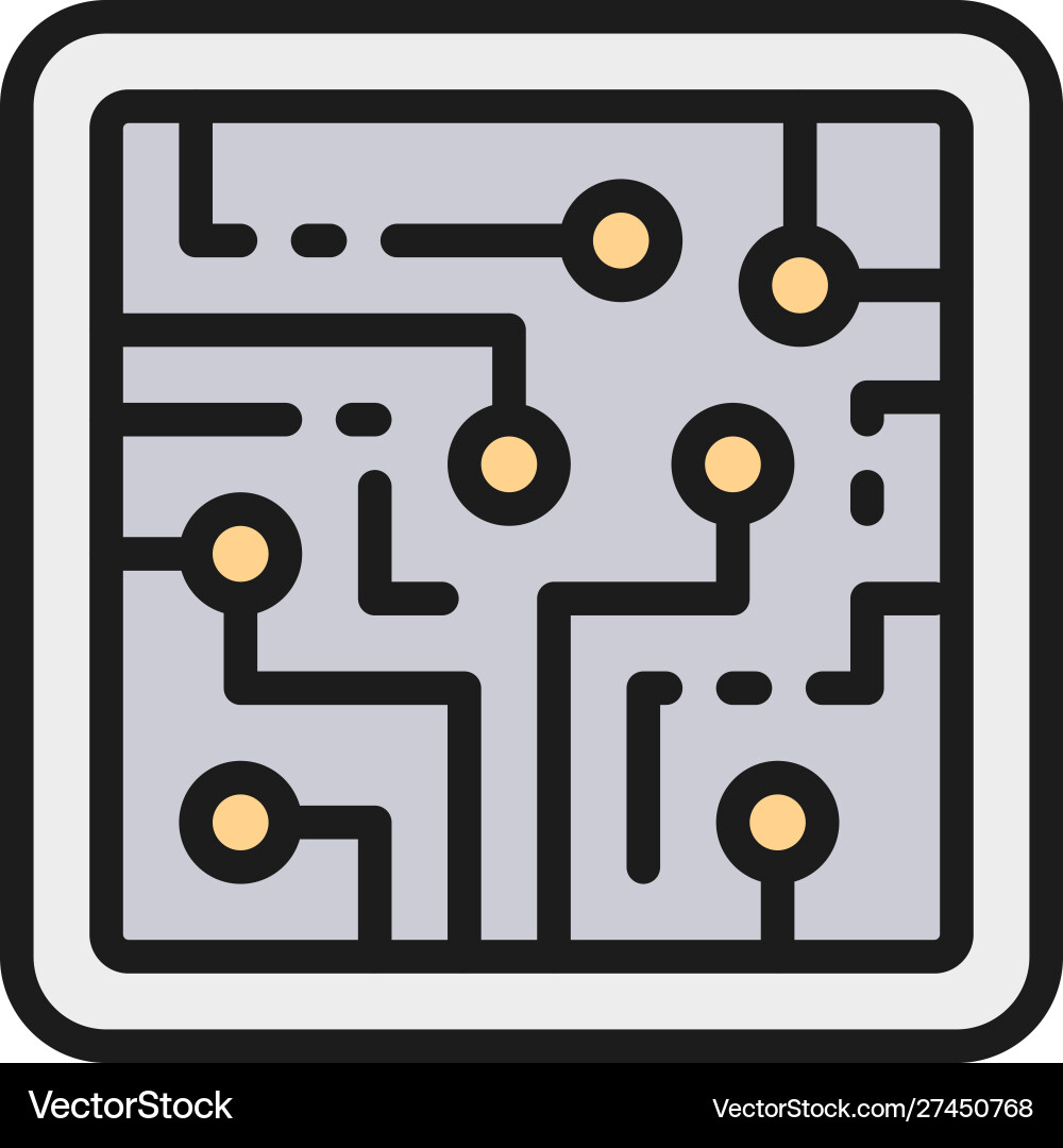 Cpu computer chip electronic circuit processor Cpu computer chip electronic circuit processor vector image