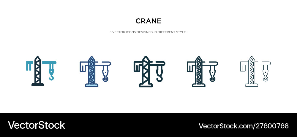 Crane icon in different style two colored Crane icon in different style two colored vector image