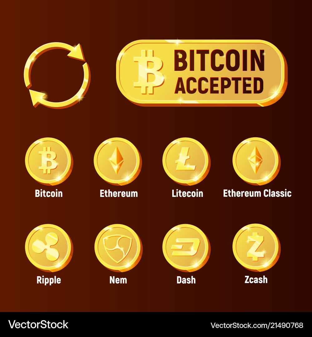 Cryptocurrency Exchange Icons – Royalty-Free Vector | VectorStock