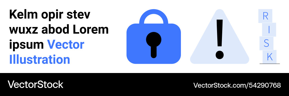 Data security with lock and exclamation mark Data security with lock and exclamation mark vector image