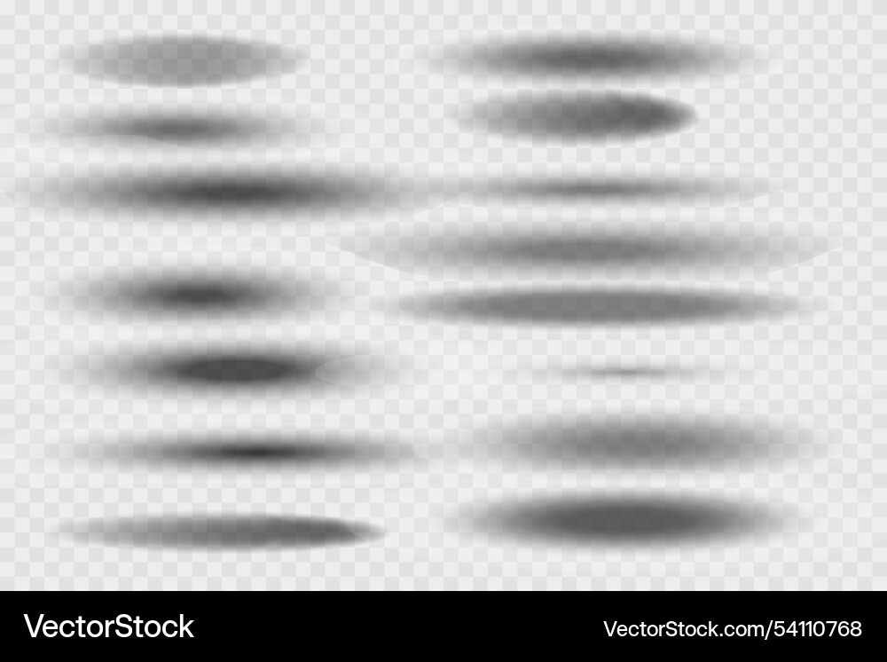 Different realistic round shadow soft shapes Different realistic round shadow soft shapes vector image