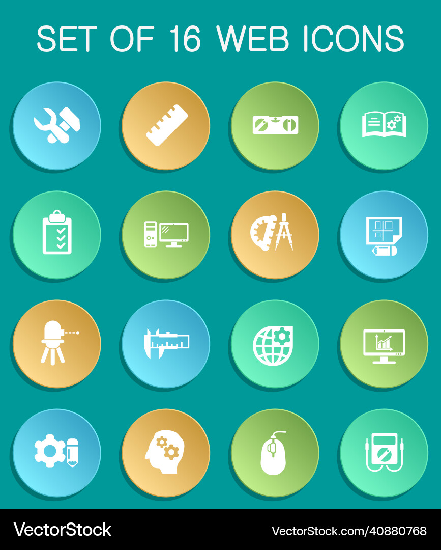 Engineering web icons on colorful round Engineering web icons on colorful round vector image
