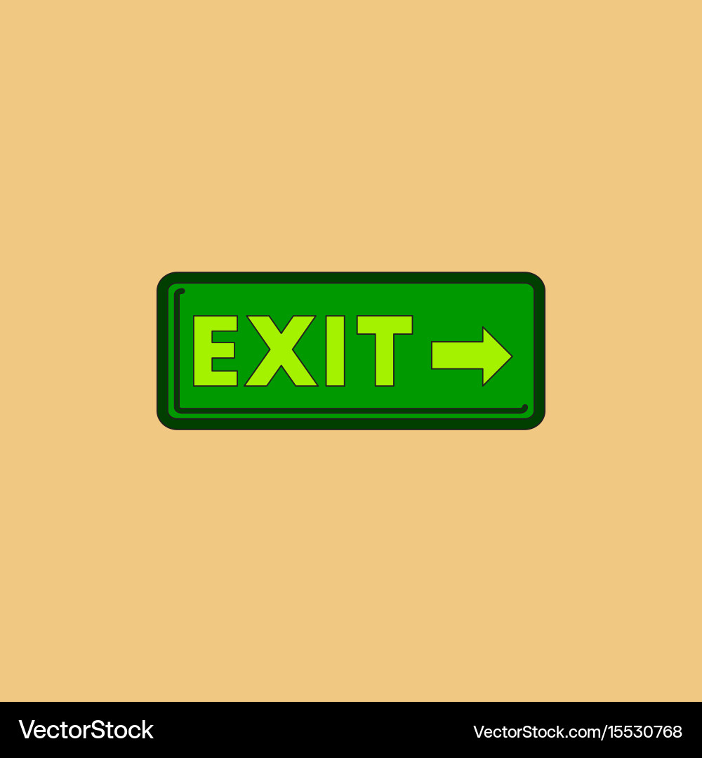 Exit way sign in flat style vector image