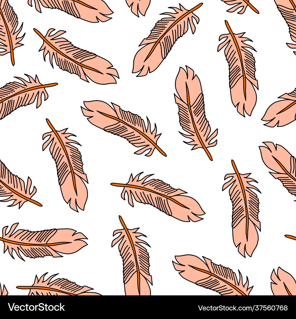 Feathers seamless pattern repeating Feathers seamless pattern repeating vector image