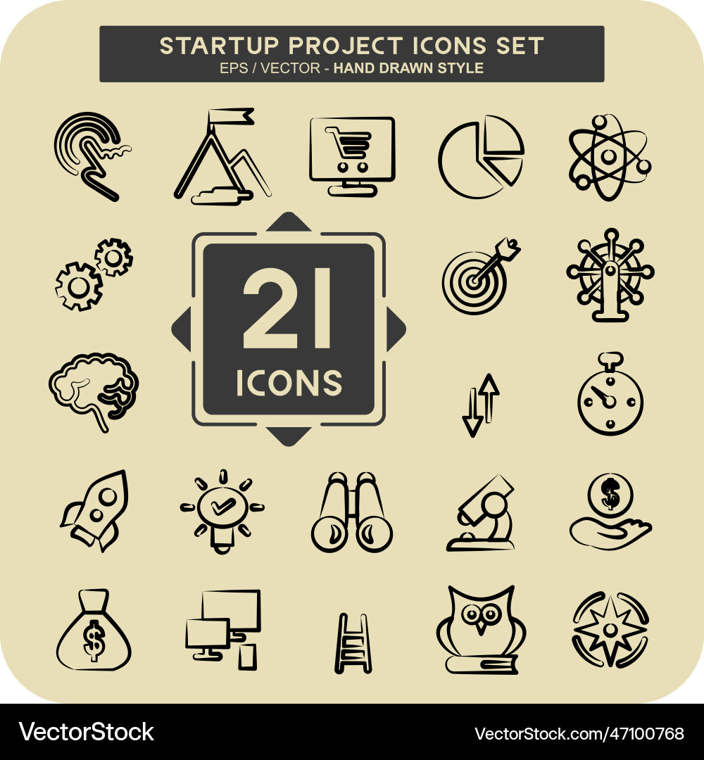 Icon set startup project suitable Icon set startup project suitable Vector Image