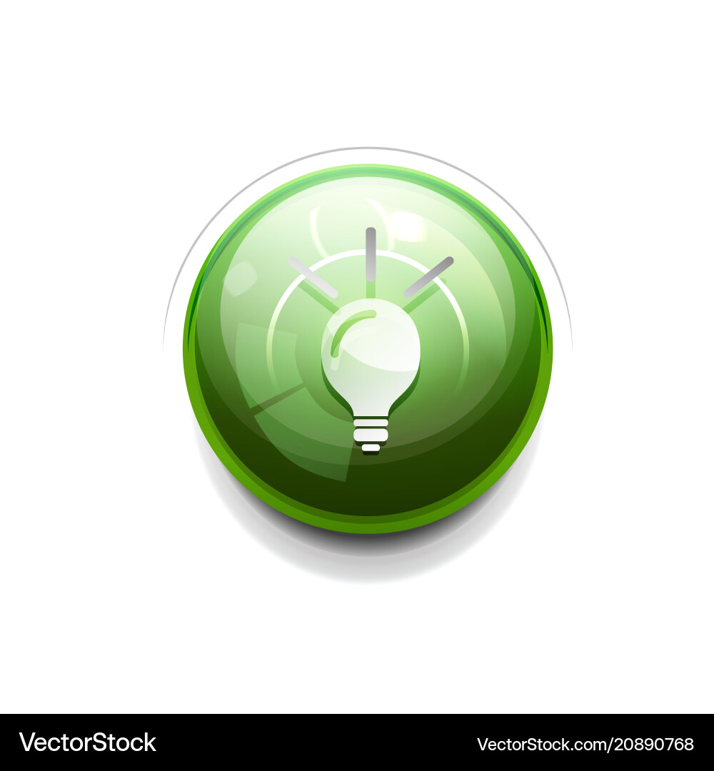 Light bulb new idea concept web button Vector Image