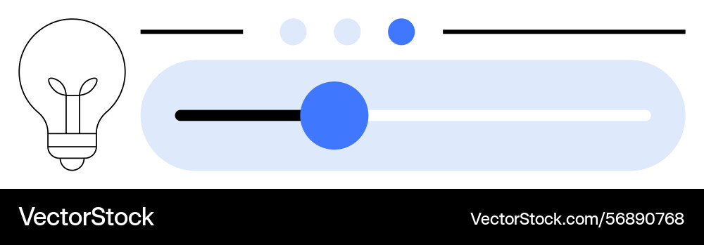 Lightbulb and slider for concept of adjusting vector image