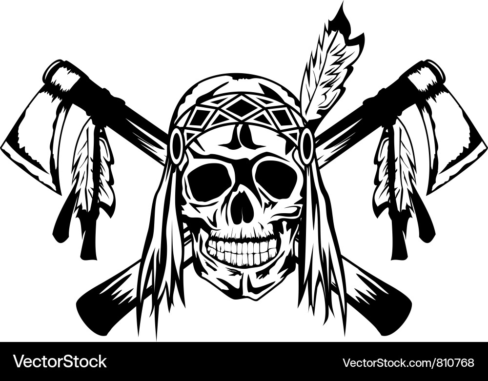 Native American Warrior with Tomahawk Vector Image