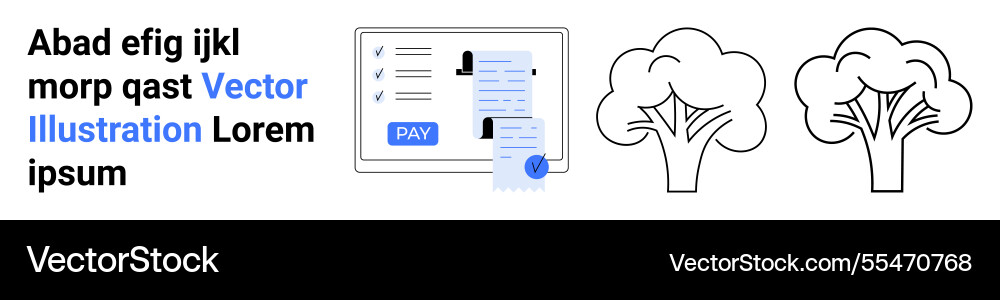 Online payment form with trees highlighting Online payment form with trees highlighting vector image