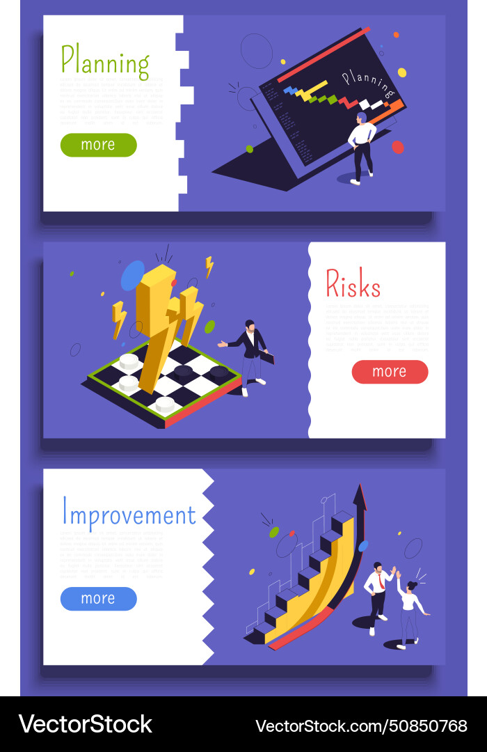 Product quality control isometric banners Vector Image