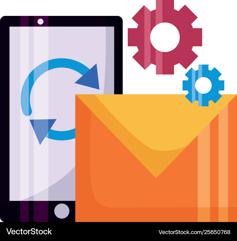 Smartphone email settings reload Vector Image