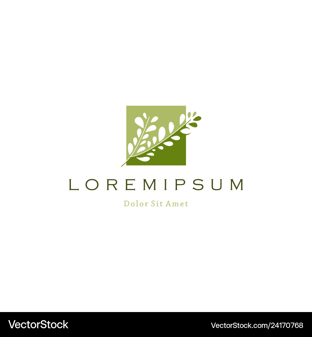 Tree branch leaf logo icon Royalty Free Vector Image