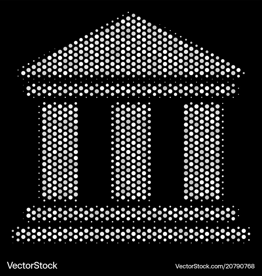 White pixelated library building icon White pixelated library building icon vector image