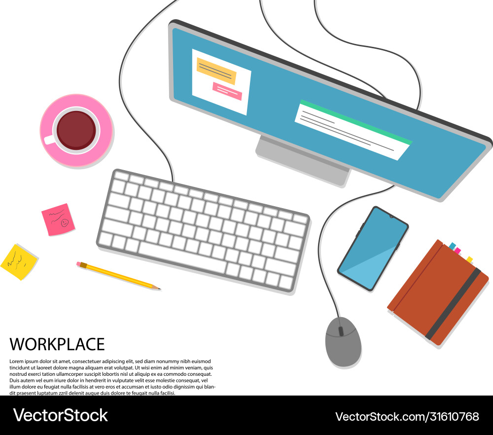 Work on computer Work on computer vector image