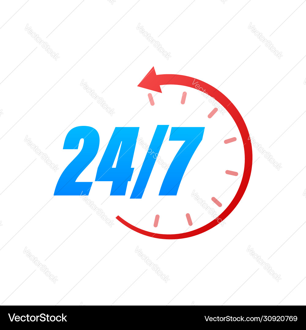 247 Support Konzept - Open Service Vektorbild
