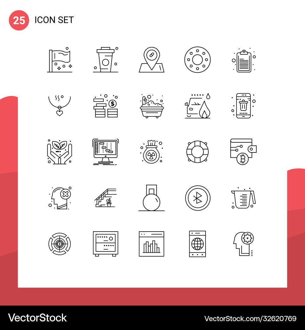 25 universal lines set for web and mobile vector image