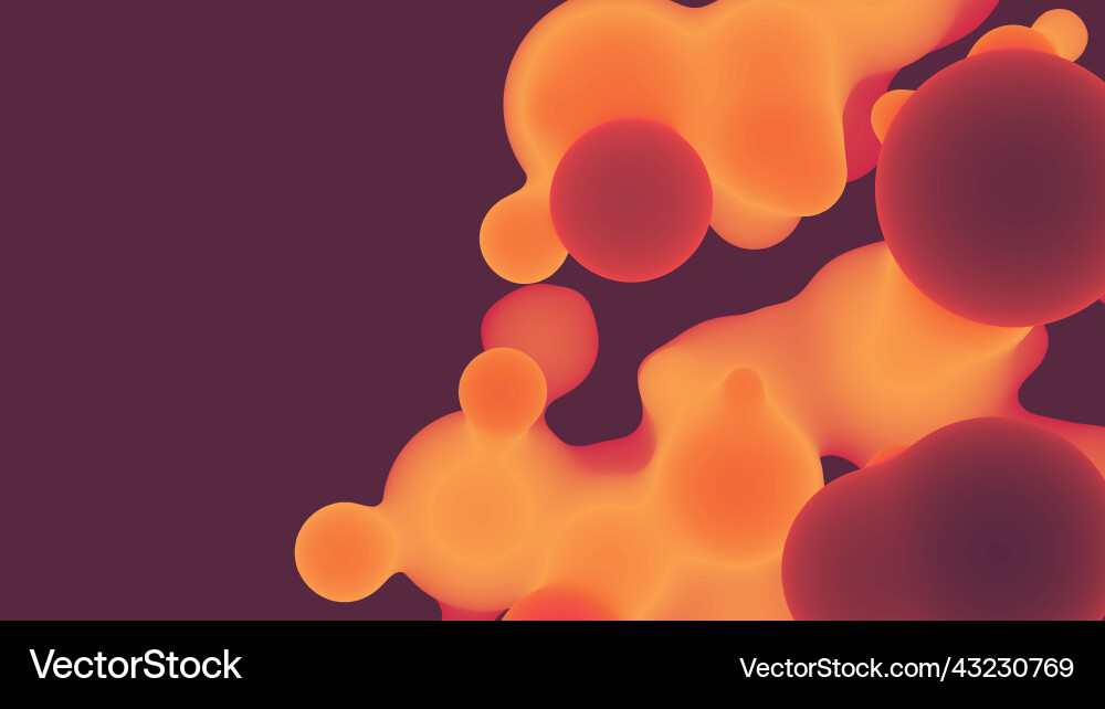 Abstract 3d fluid metaball shape with colorful vector image