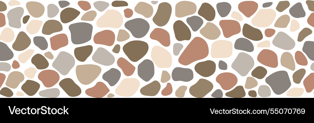 Cobblestone mosaic seamless pattern border road Vector Image
